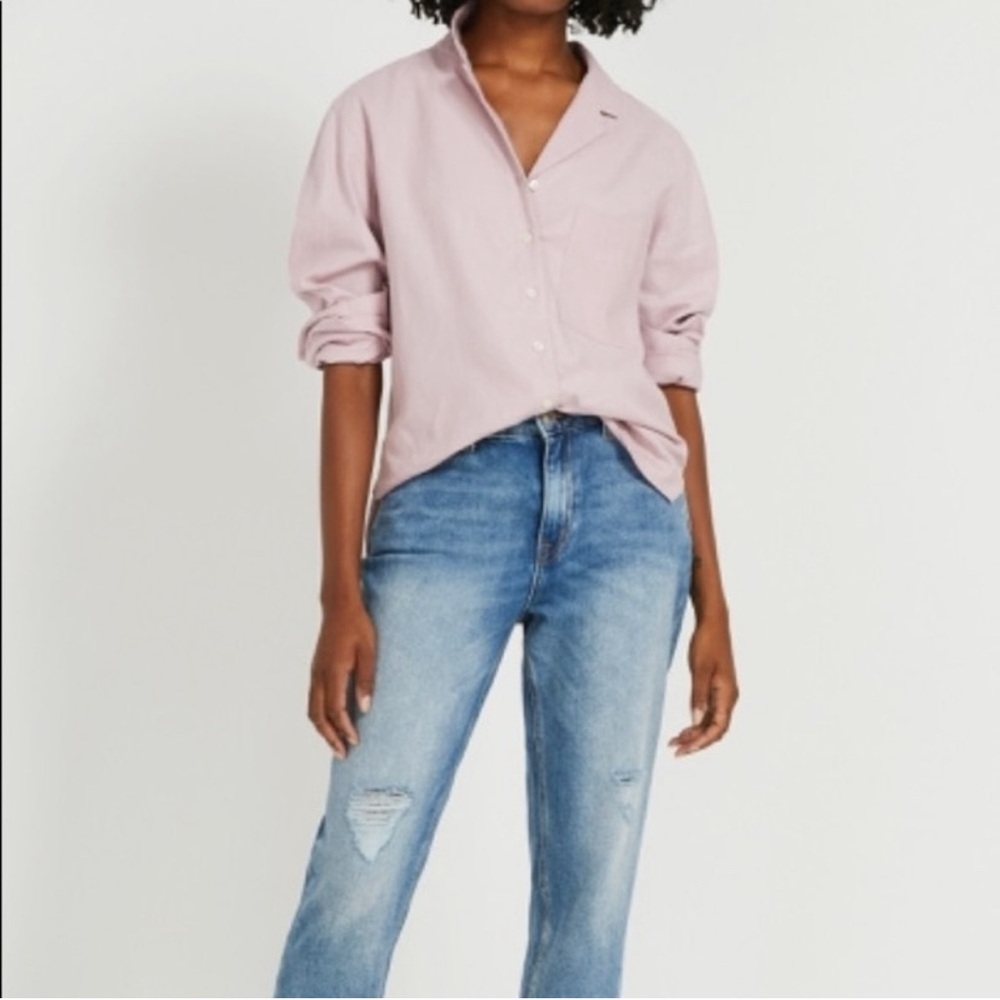 The softest pink/lilac Frank & Oak Boyfriend Shirt